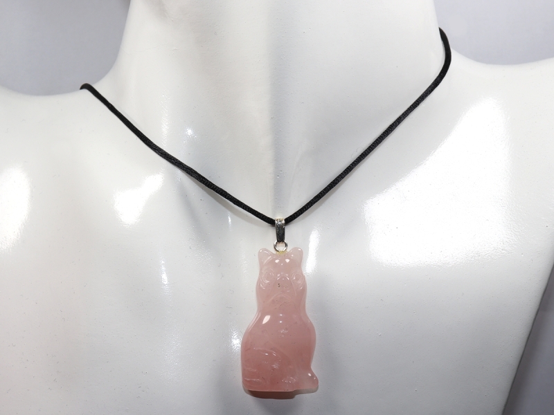 rose quartz with cord or silver 925