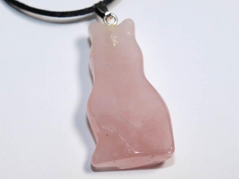 rose quartz with cord or silver 925