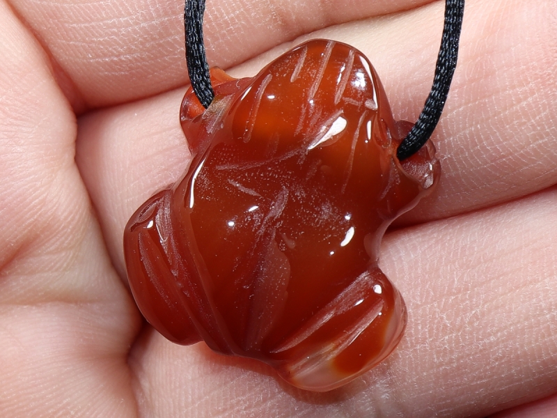 carnelian with cord or silver 925