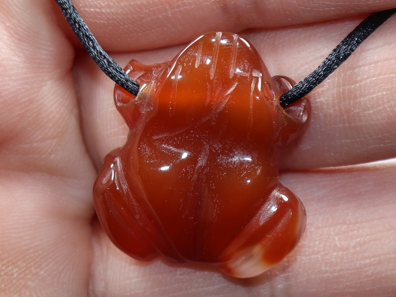 carnelian with cord or silver 925