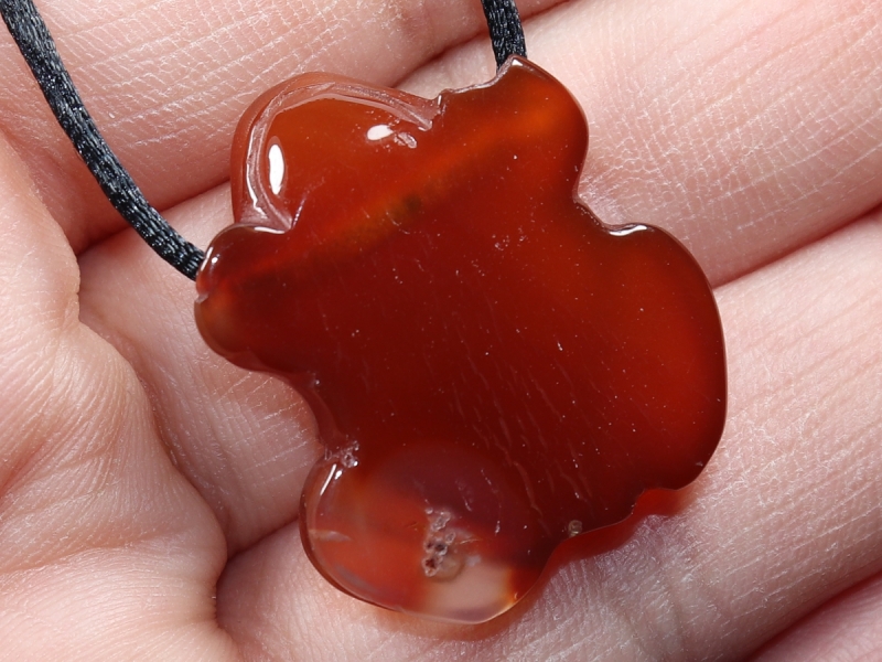 carnelian with cord or silver 925