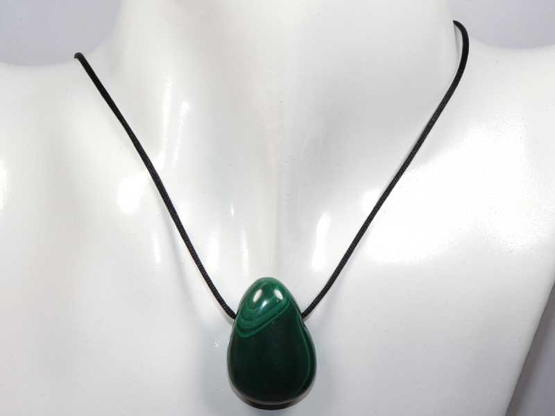 malachite with cord or silver 925