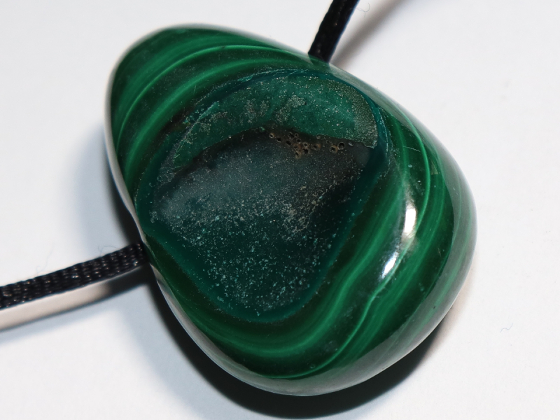 malachite with cord or silver 925