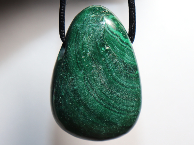 malachite with cord or silver 925