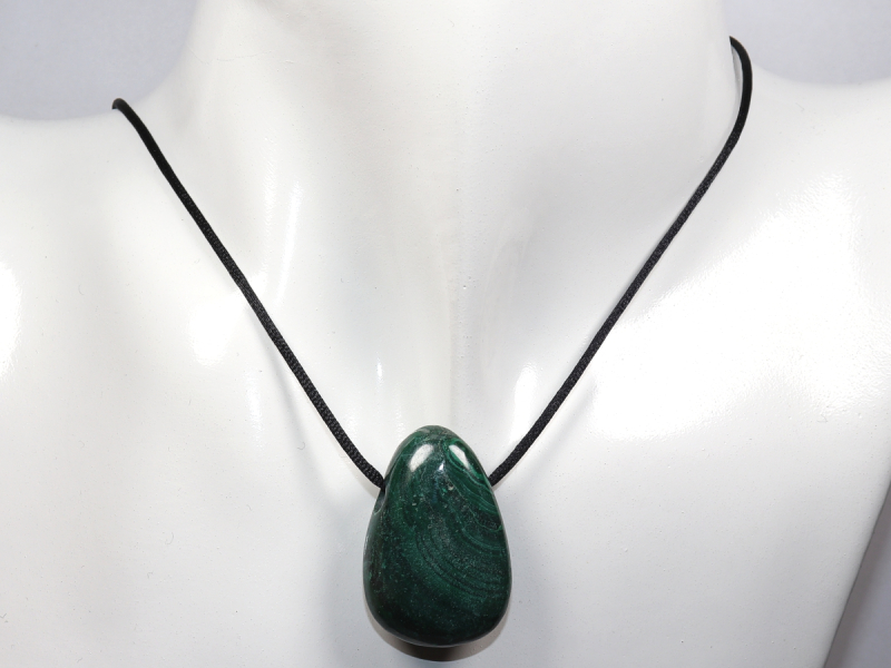 malachite with cord or silver 925
