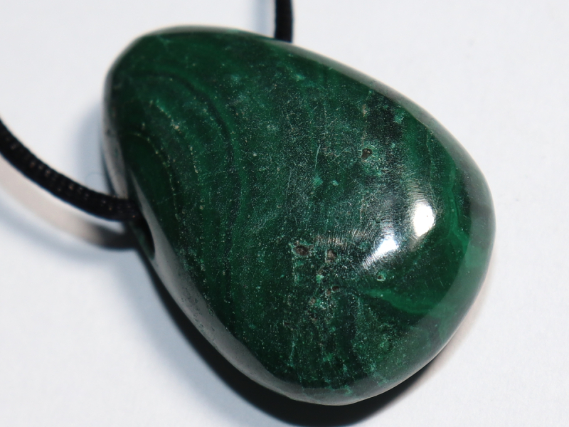 malachite with cord or silver 925