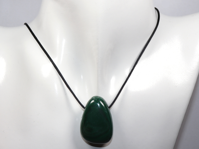 malachite with cord or silver 925