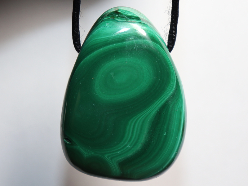 malachite with cord or silver 925