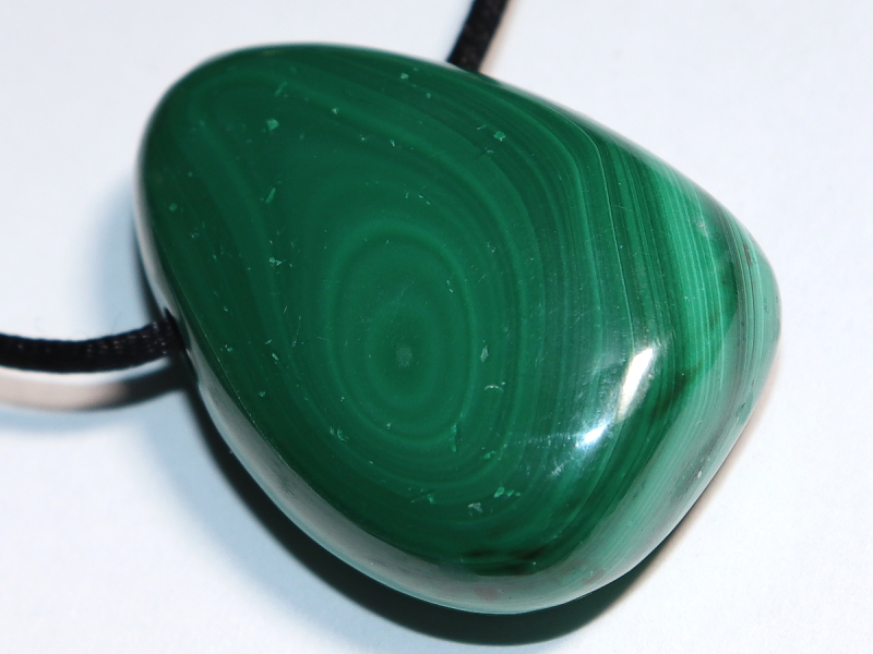 malachite with cord or silver 925