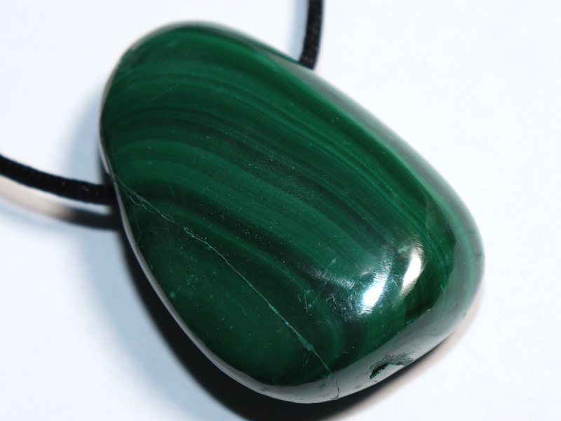 malachite with cord or silver 925