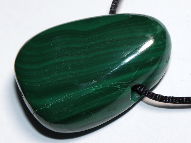 malachite with cord or silver 925
