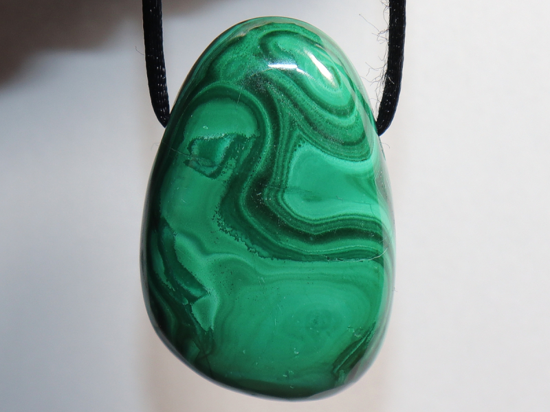 malachite with cord or silver 925