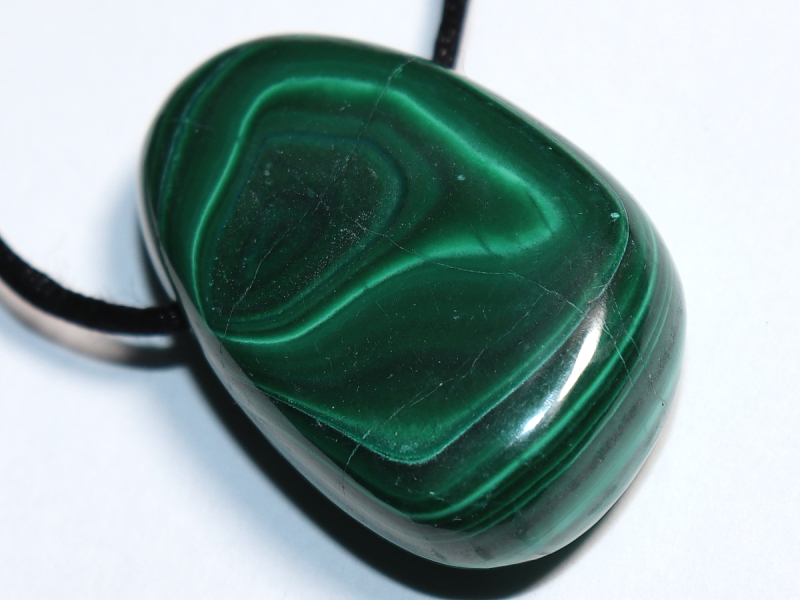 malachite with cord or silver 925