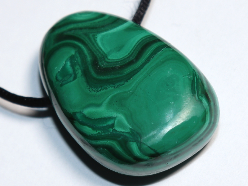 malachite with cord or silver 925