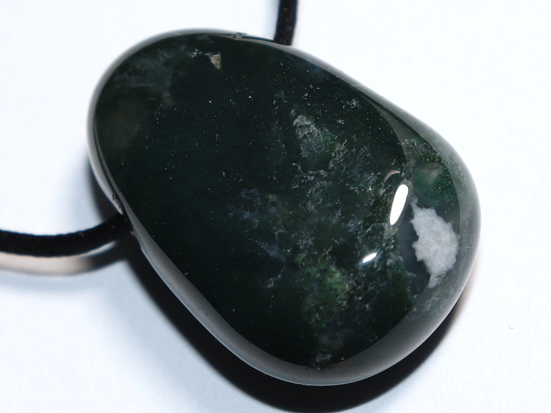 moss agate with cord or silver 925