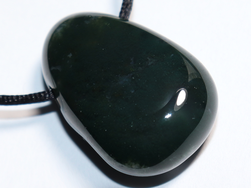 moss agate with cord or silver 925