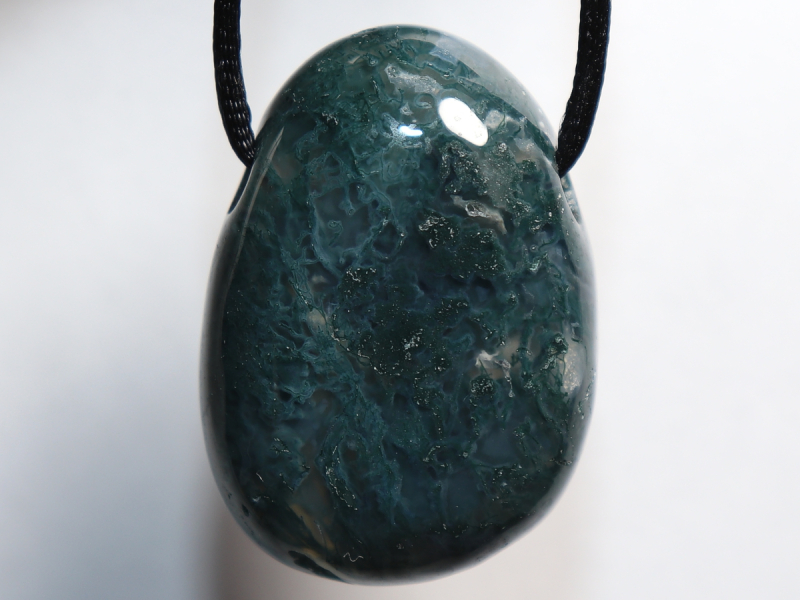 moss agate with cord or silver 925
