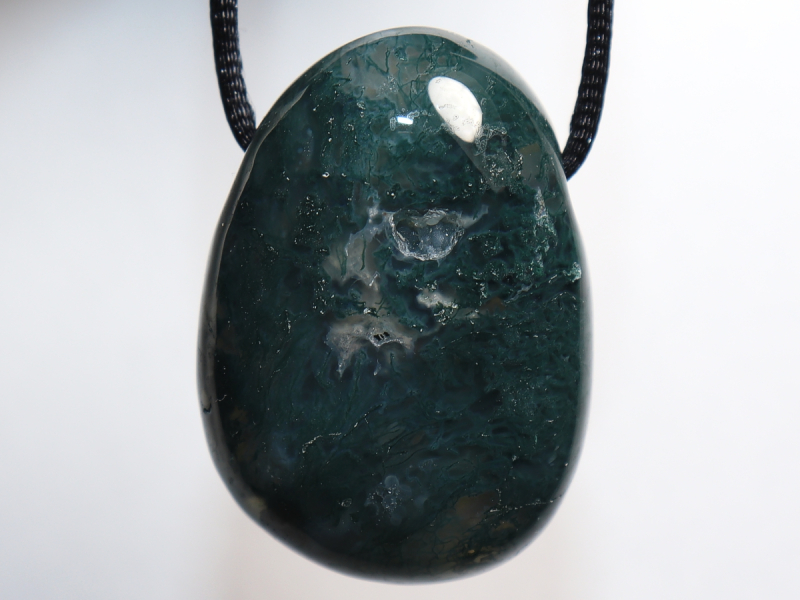 moss agate with cord or silver 925