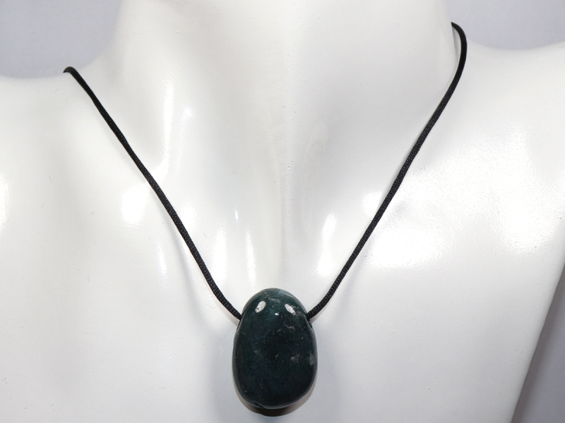 moss agate with cord or silver 925