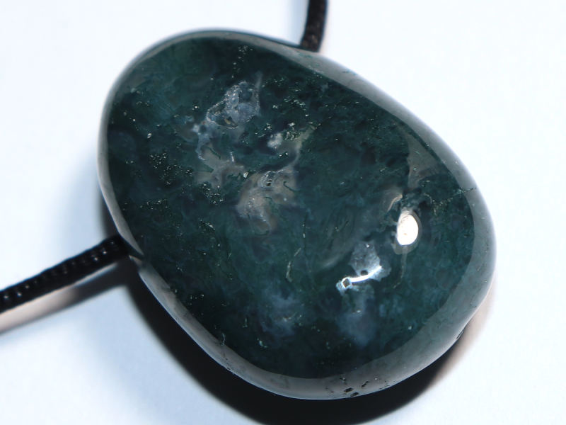 moss agate with cord or silver 925