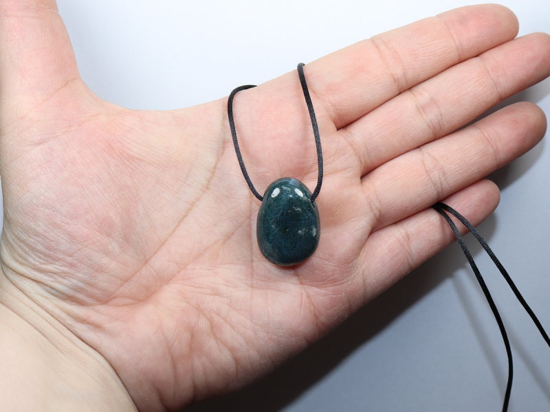 moss agate with cord or silver 925