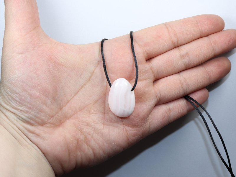 mangano calcite with cord or silver 925
