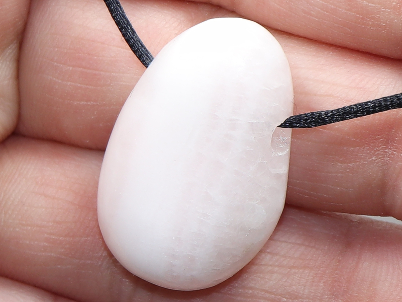 mangano calcite with cord or silver 925