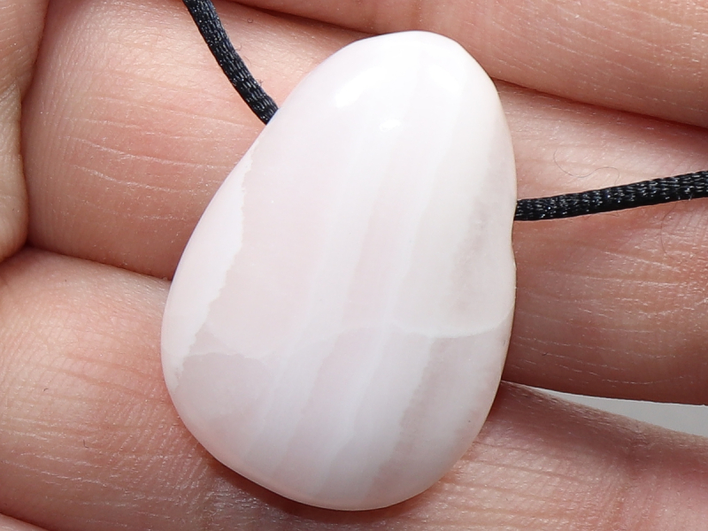 mangano calcite with cord or silver 925