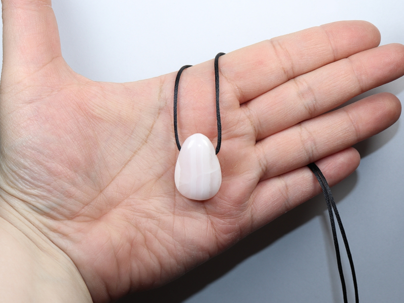 mangano calcite with cord or silver 925