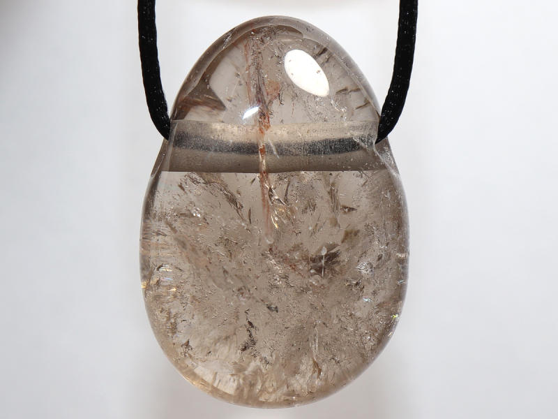 smoky quartz with cord or silver 925