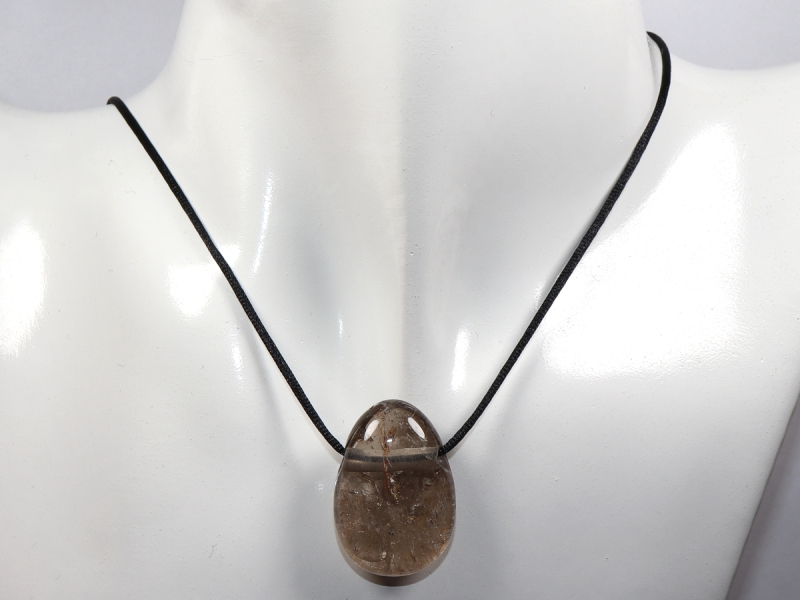 smoky quartz with cord or silver 925