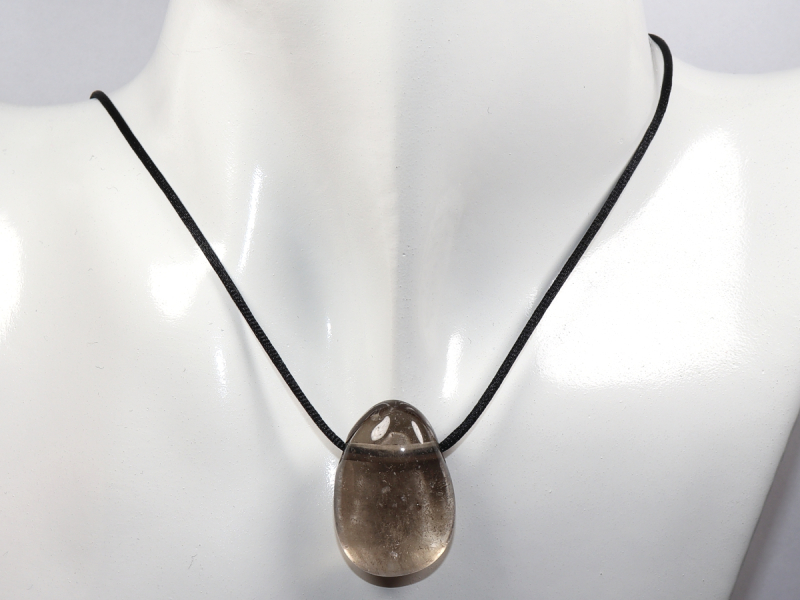 smoky quartz with cord or silver 925