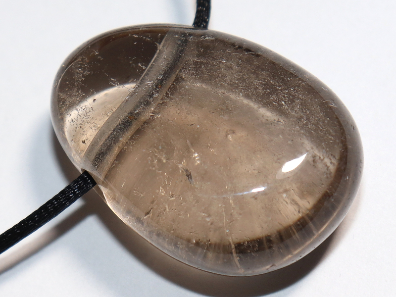 smoky quartz with cord or silver 925
