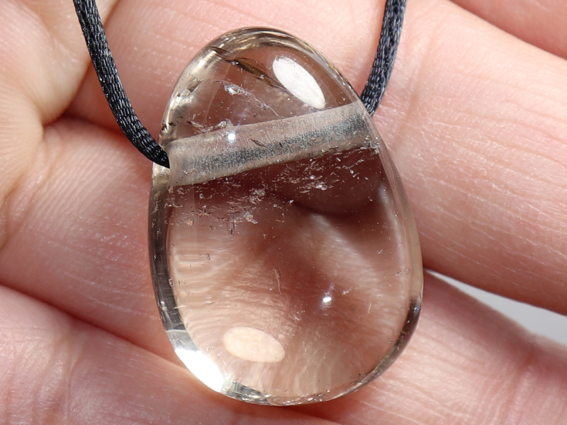 Rauchquarz mit Band oder Silber 925