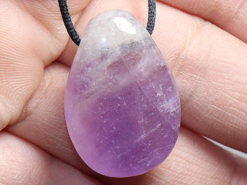 amethyst with cord or silver 925