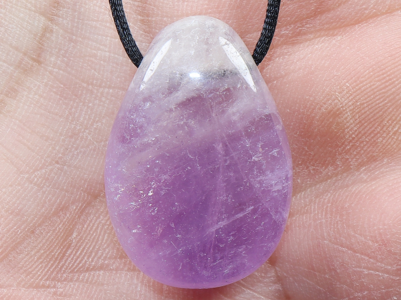 amethyst with cord or silver 925