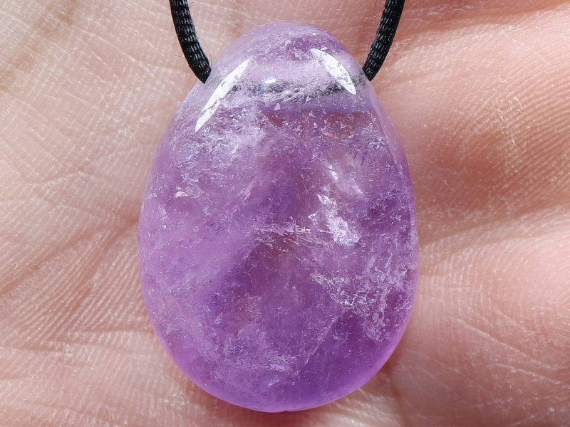 amethyst with cord or silver 925