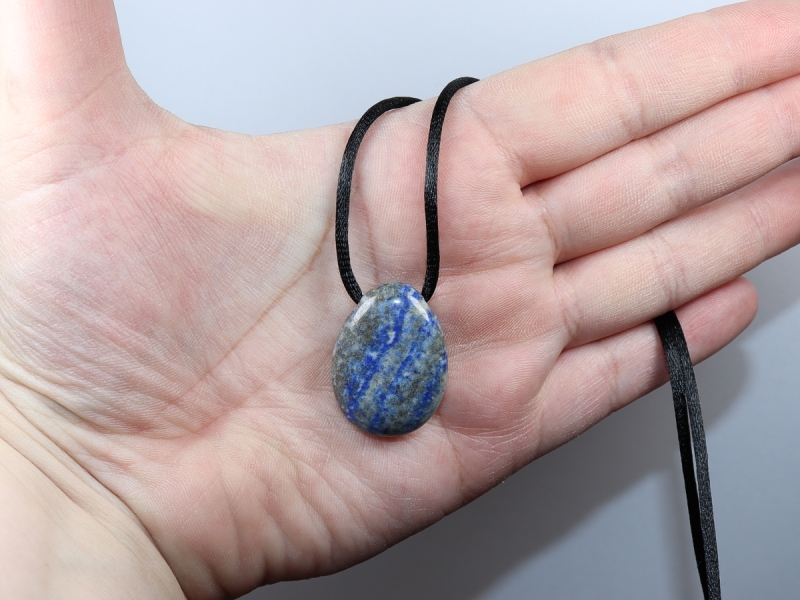 lapis lazuli with cord or silver 925
