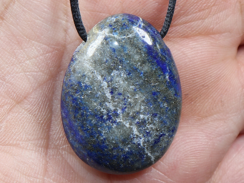 lapis lazuli with cord or silver 925