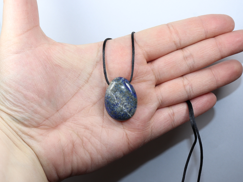 lapis lazuli with cord or silver 925