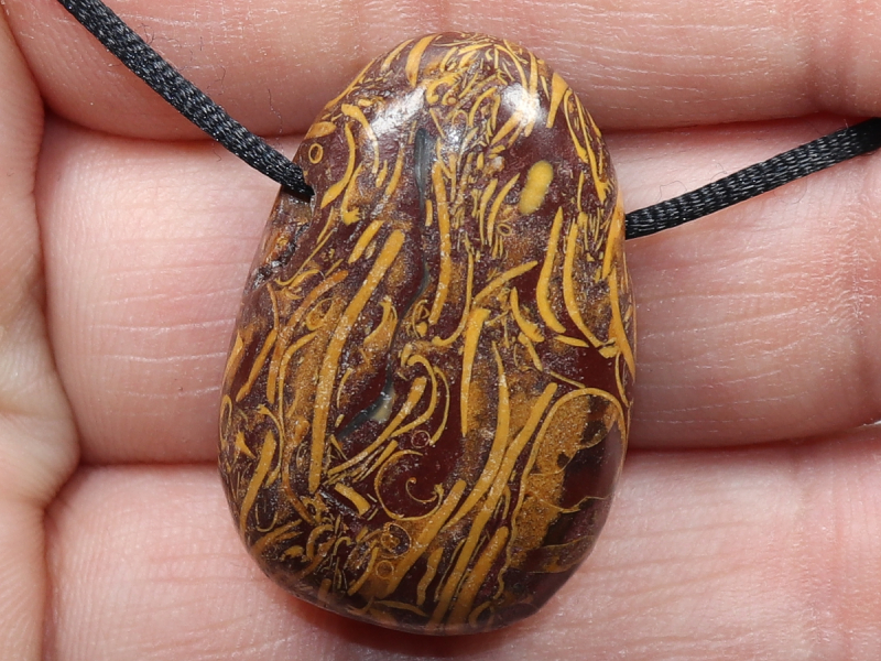 snake jasper with cord or silver 925