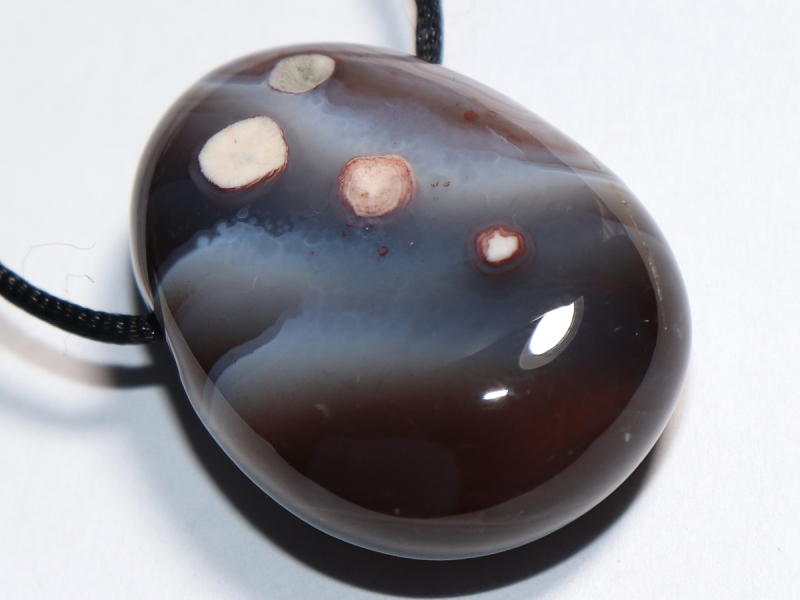 Botswana agate with cord or silver 925