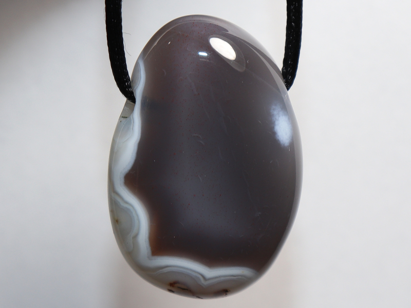 Botswana agate with cord or silver 925