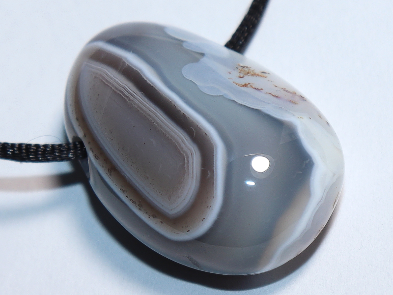 Botswana agate with cord or silver 925