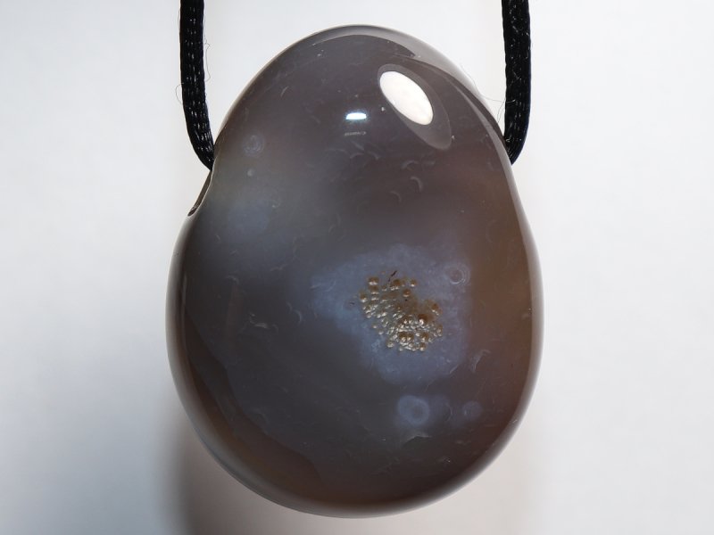Botswana agate with cord or silver 925