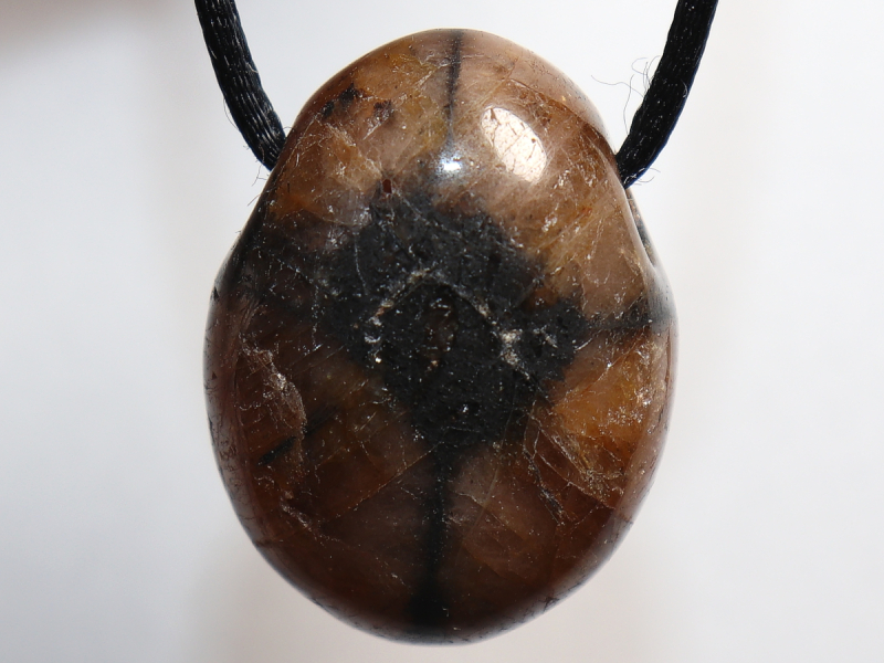cross stone with cord or silver 925