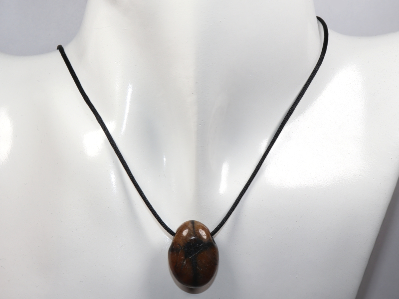cross stone with cord or silver 925