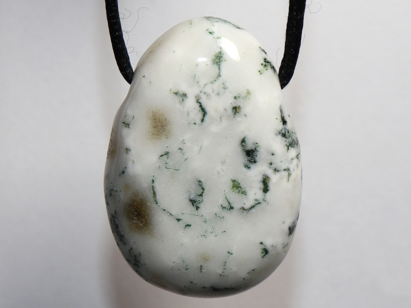 tree agate with cord or silver 925