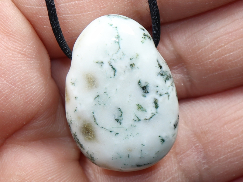 tree agate with cord or silver 925