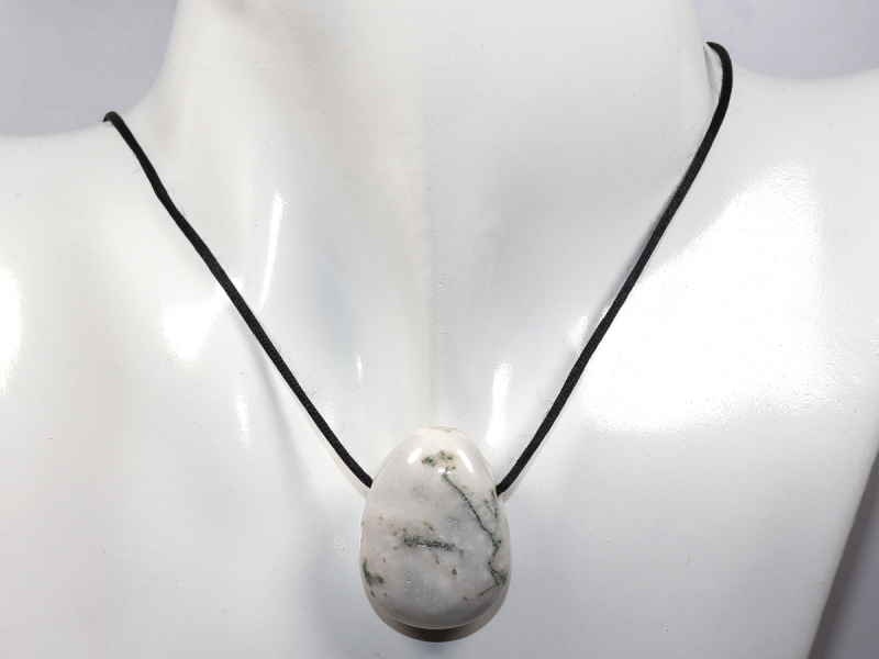 tree agate with cord or silver 925
